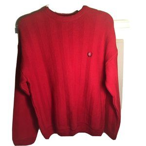 CHAPS by Ralph Lauren ~Men's Medium  ~ Crew Neck ~Red Sweater ~Textured Cotton